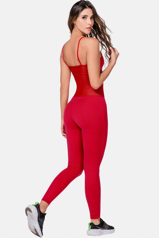 Supplex With Semi Transparent Mesh Jumpsuit