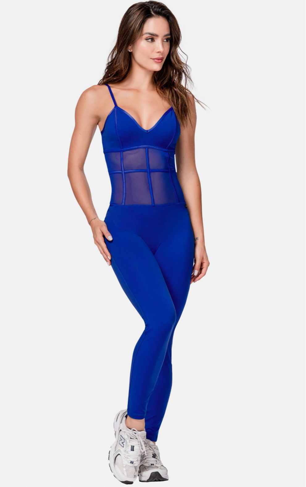 Supplex With Semi Transparent Mesh Jumpsuit