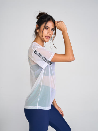 Mesh White Bluse