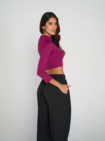 Elite Wine Crop Top