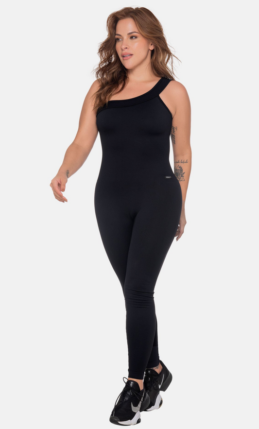 Black Seamless Jumpsuit