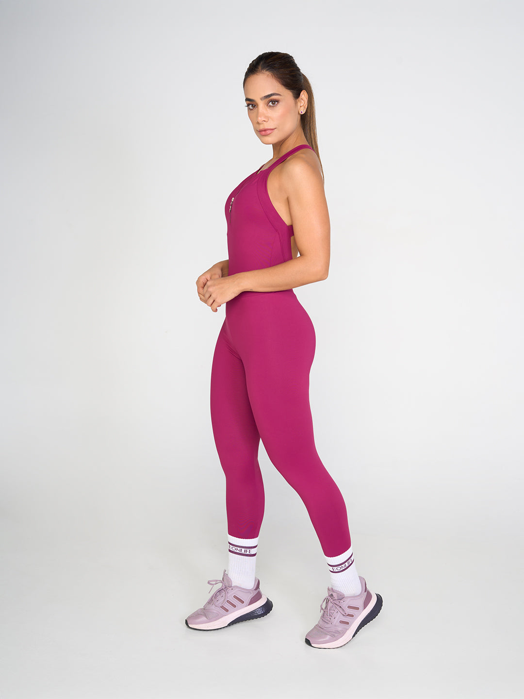 Burgundy Zip Jumpsuit