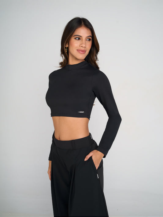Elite Black Crop Top