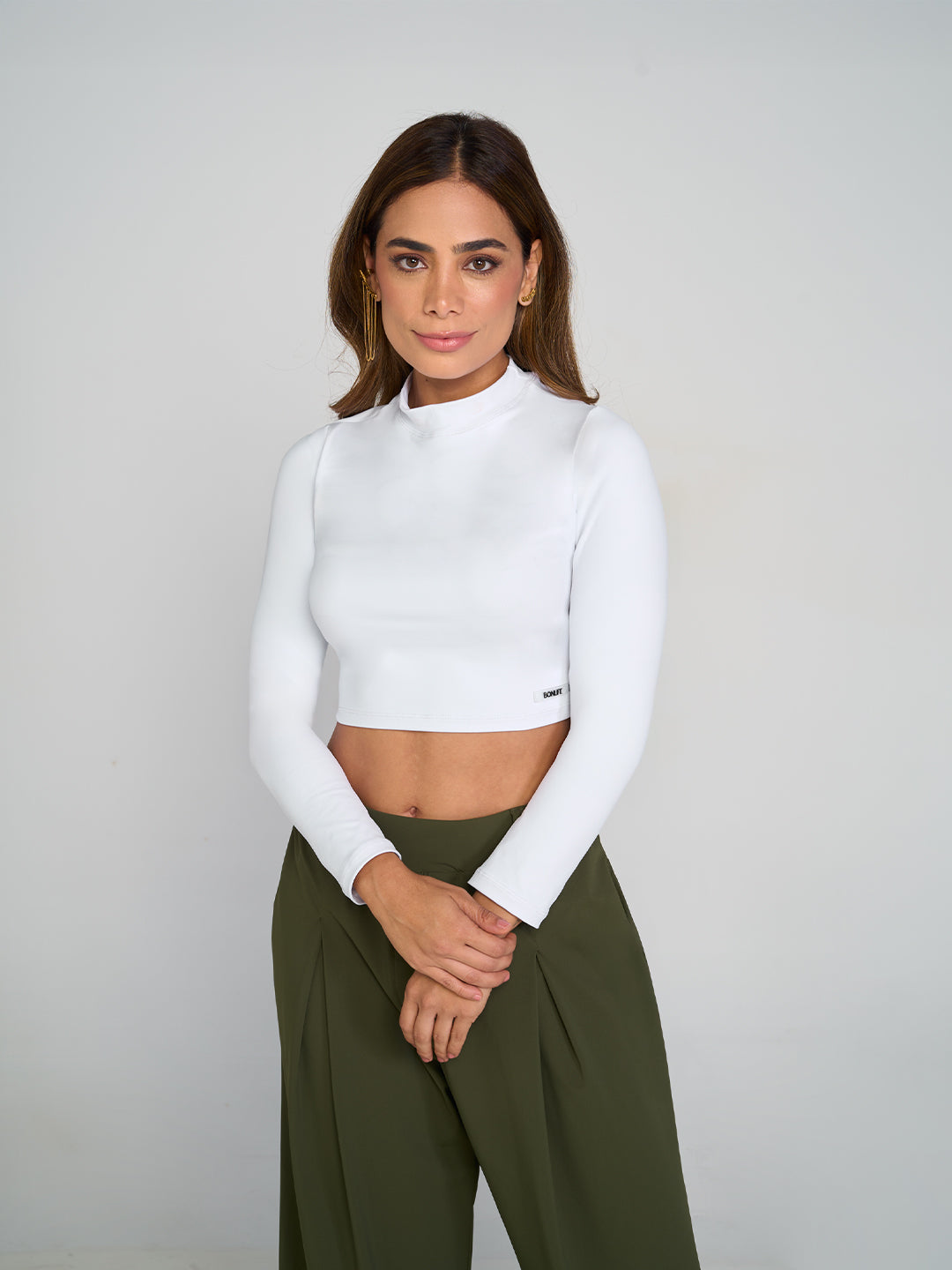 Élite White Crop Top