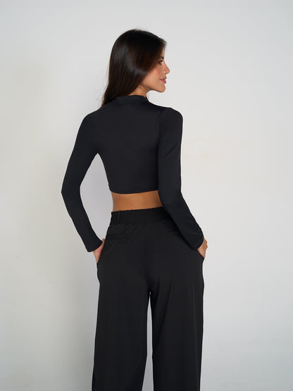 Elite Black Crop Top