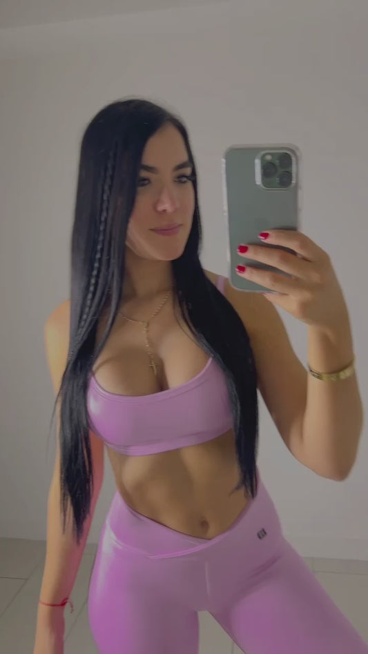 Leather-Effect Pink Set